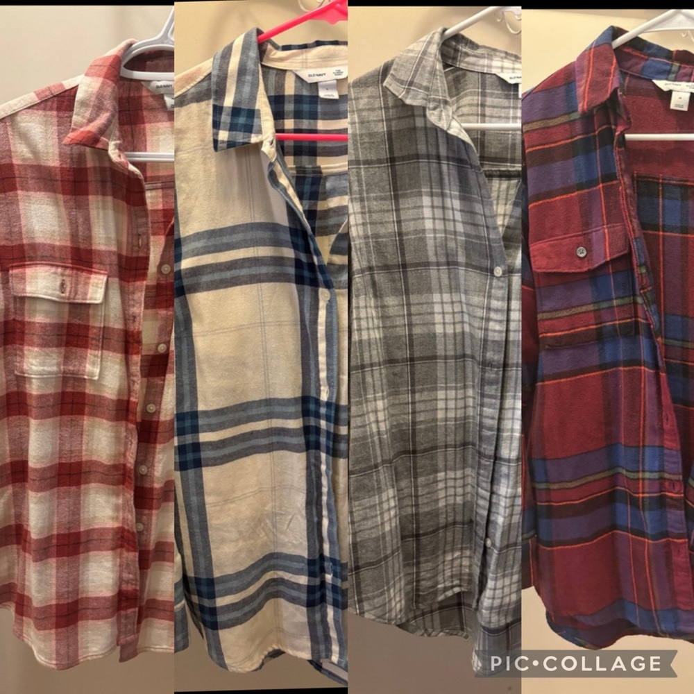 Old Navy Plaid Flannel Shirt Bundle